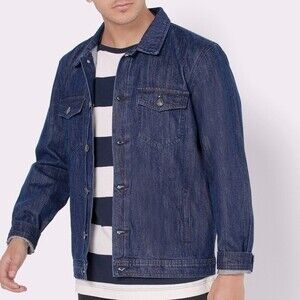 Lee Cooper Vintage Button Up Printed Denim Jacket Splash - L